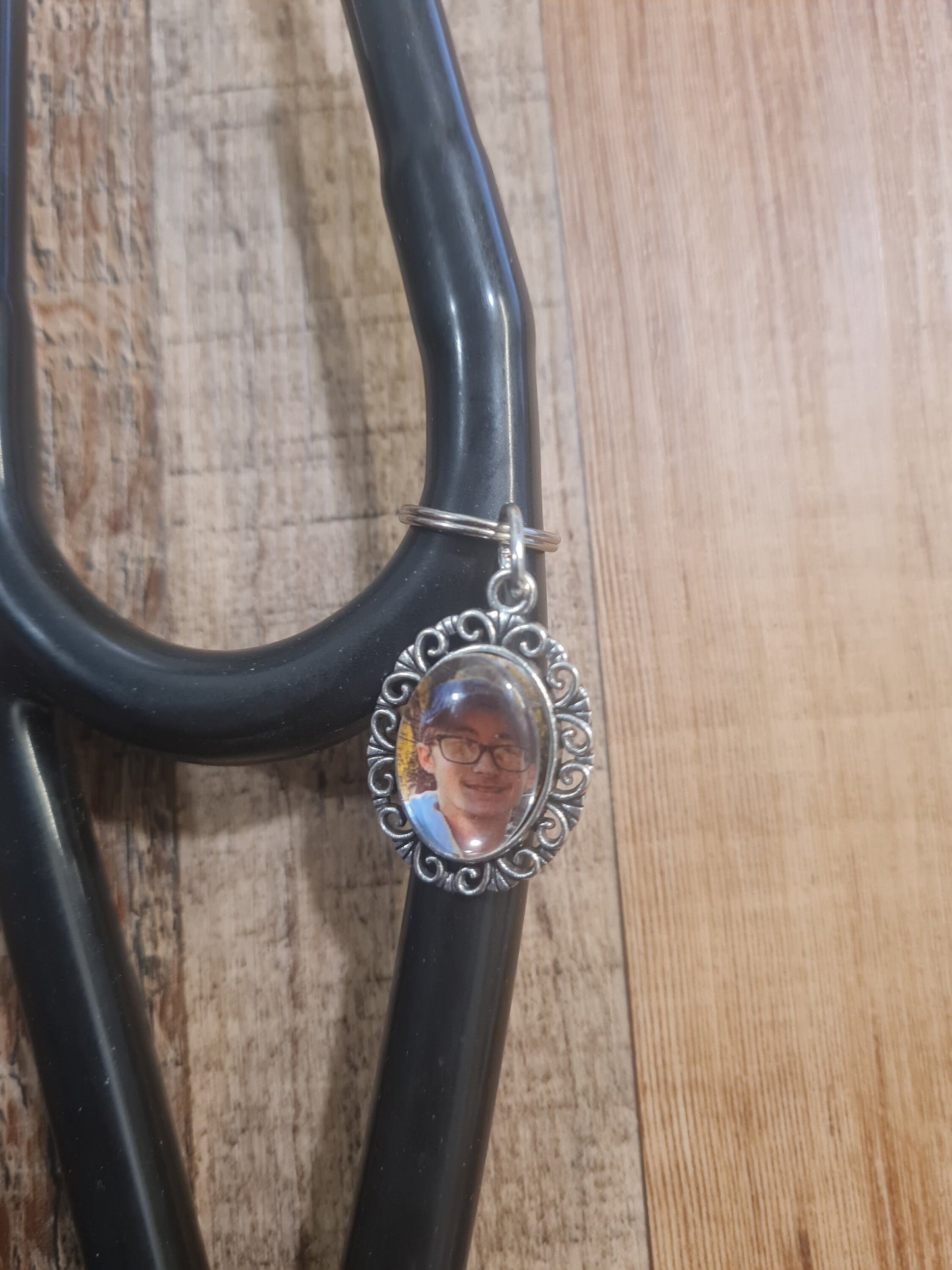 Photo Frame ~ Stethoscope Charm ~ RN Charm ~ Medical Stethoscope Charm ~ Physician Charm ~ Stethoscope Tag ~ OT ~ PT ~ Memorial Frame