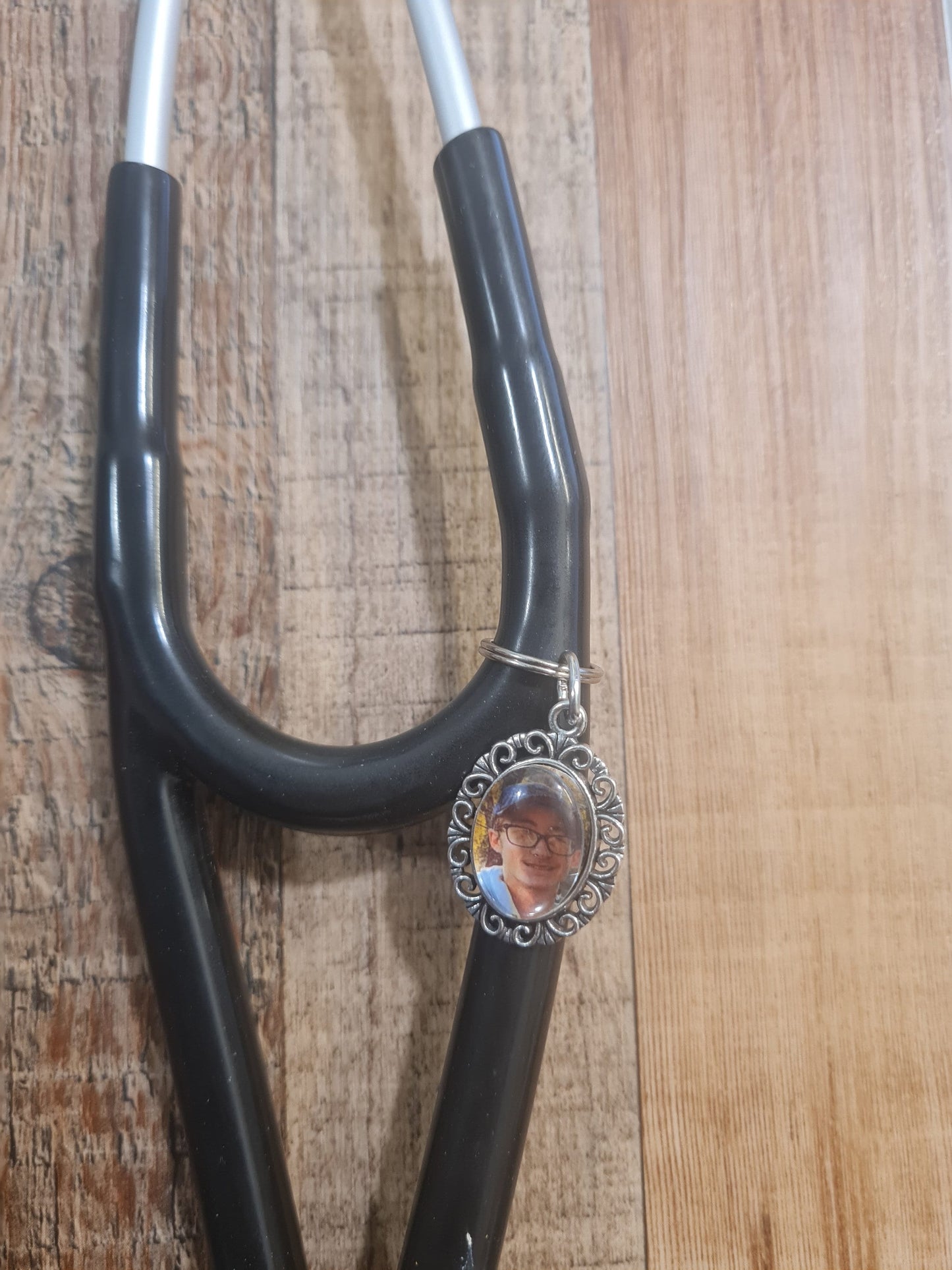 Photo Frame ~ Stethoscope Charm ~ RN Charm ~ Medical Stethoscope Charm ~ Physician Charm ~ Stethoscope Tag ~ OT ~ PT ~ Memorial Frame