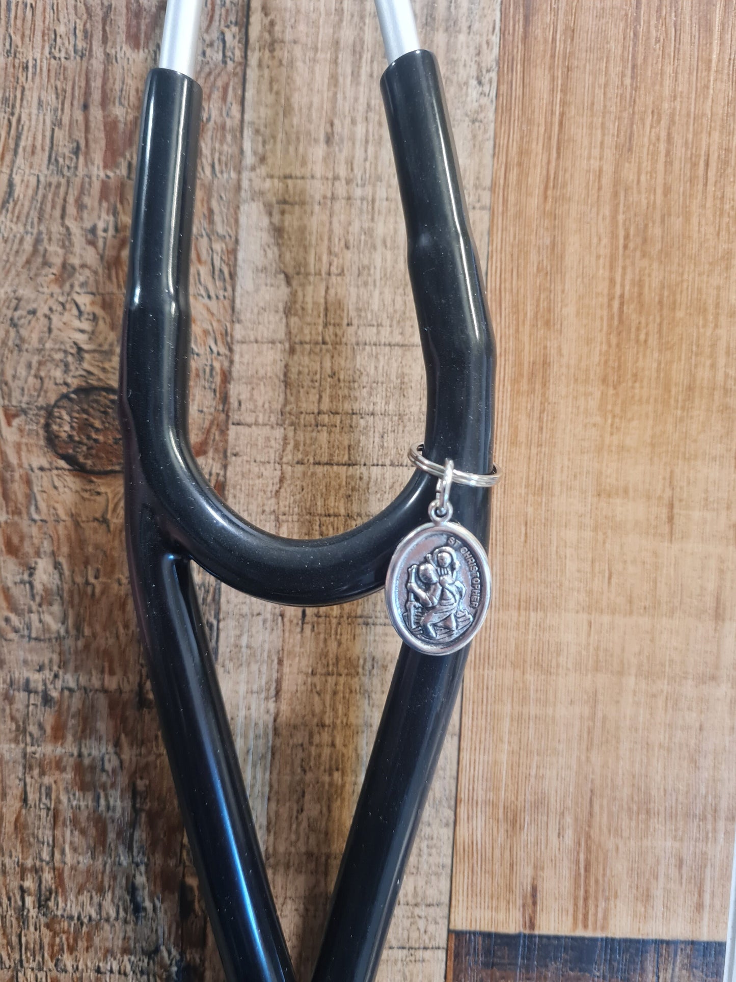 St. Christopher ~ Stethoscope Charm ~  RN Charm ~ Medical Stethoscope Charm ~ Catholic Charm ~ Physician Charm ~ Stethoscope Tag ~ OT ~ RT