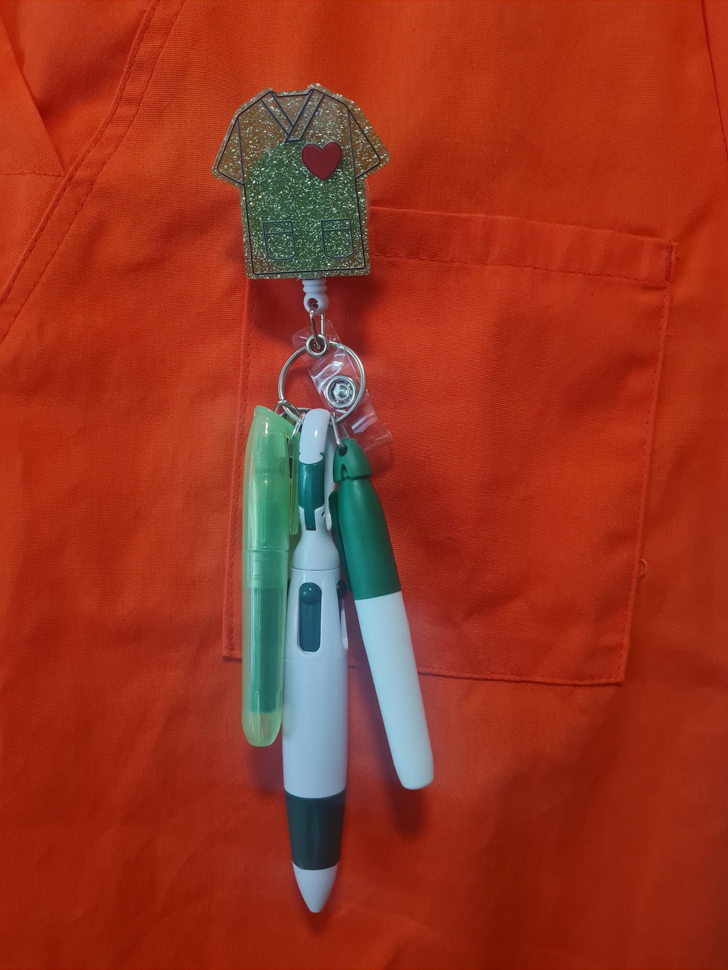 Badge Reel Pen Set ~ ID Badge Reel ~  ID Badge ~ Nurse Pens ~ CNA Badge Reel Pen Set ~ Registered Nurse Pen Holder ~ Medical Badge Reel