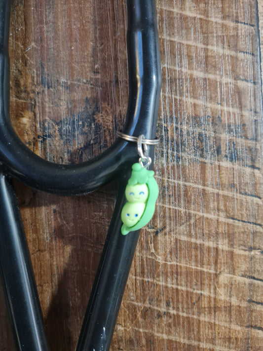 2 Peas In a Pod ~ Stethoscope Charm ~ RN Charm ~ Medical Stethoscope Charm ~ Physician Charm ~ Stethoscope Tag ~ OT ~ PT ~ Twins