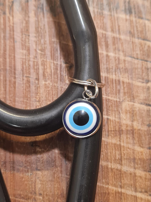 Evil Eye ~ Stethoscope Charm ~  RN Charm ~ Medical Stethoscope Charm ~ Physician Charm ~ Stethoscope Tag ~ OT ~ RT ~ Evil Eye Charm