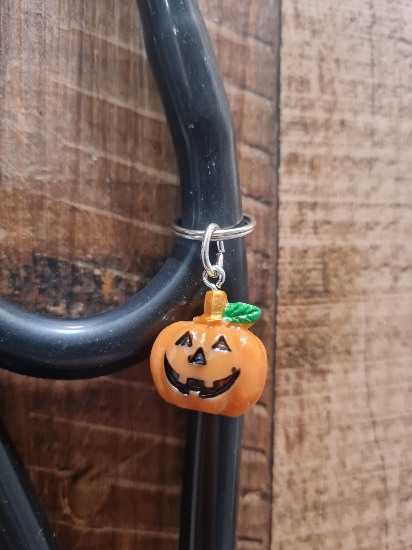 Pumpkin ~ Stethoscope Charm ~ RN Charm ~ Medical Stethoscope Charm ~ Physician Charm ~ Stethoscope Tag  ~ PT ~ Halloween ~ Jack O'Lantern
