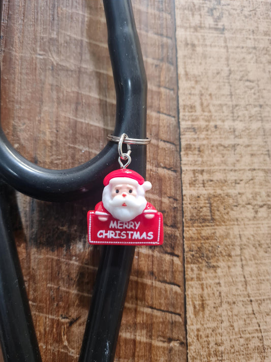Santa Claus ~ Stethoscope Charm ~ RN Charm ~ Medical Stethoscope Charm ~ Physician Charm ~ Stethoscope Tag ~ OT ~ PT ~ Christmas Charm