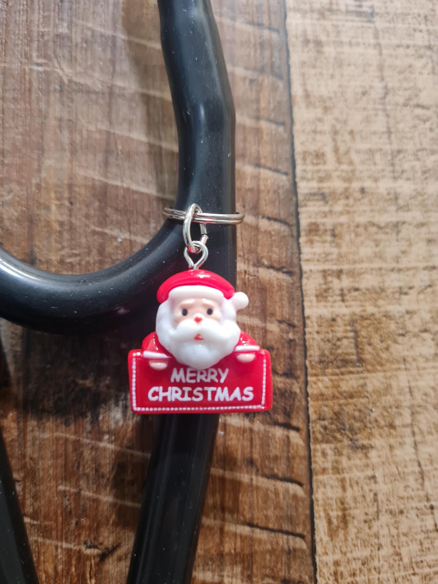 Santa Claus ~ Stethoscope Charm ~ RN Charm ~ Medical Stethoscope Charm ~ Physician Charm ~ Stethoscope Tag ~ OT ~ PT ~ Christmas Charm