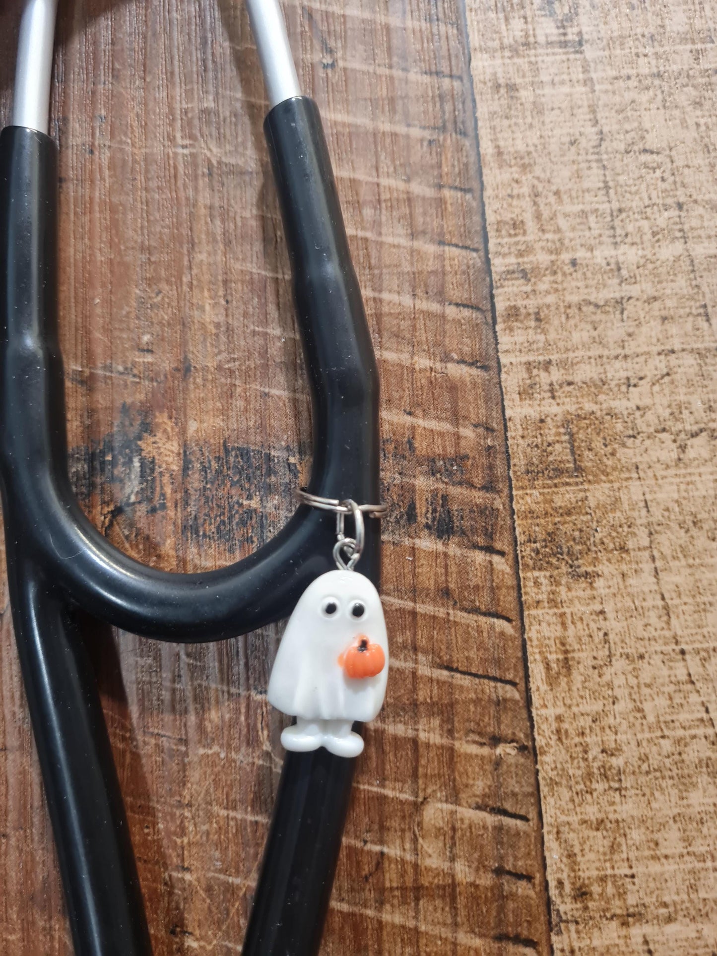 Ghost ~ Stethoscope Charm ~ RN Charm ~ Halloween Stethoscope Charm ~ Physician Charm ~ Stethoscope Tag ~ OT ~ PT ~ Spooky Stethoscope Charm