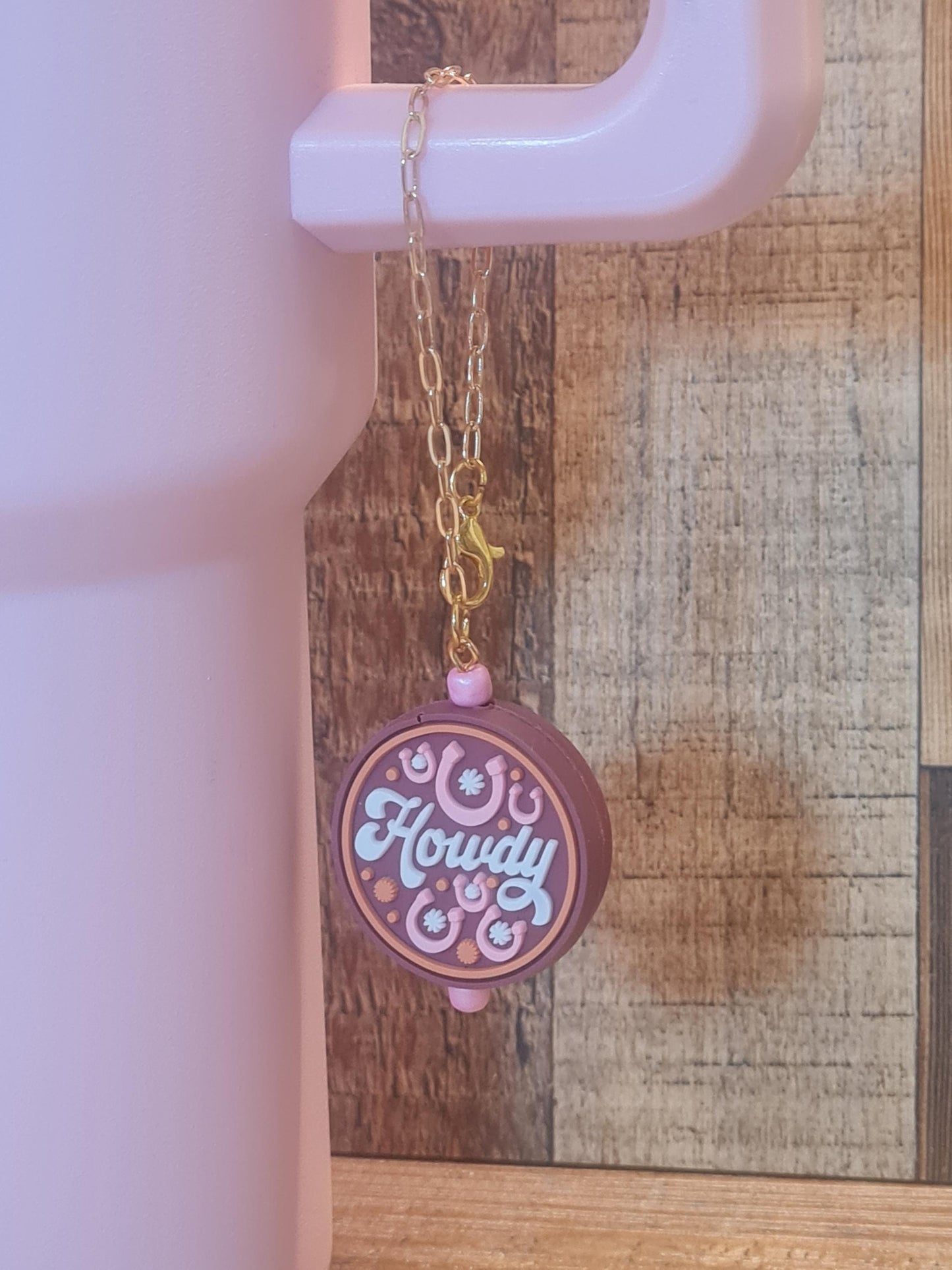 Howdy Tumbler Charm ~ Stanley Cup Charm ~ Custom Made Charms ~ Cup Charm ~ Cup Handle Charm ~ Cowboy ~ Cowgirl ~ Cup Accessory