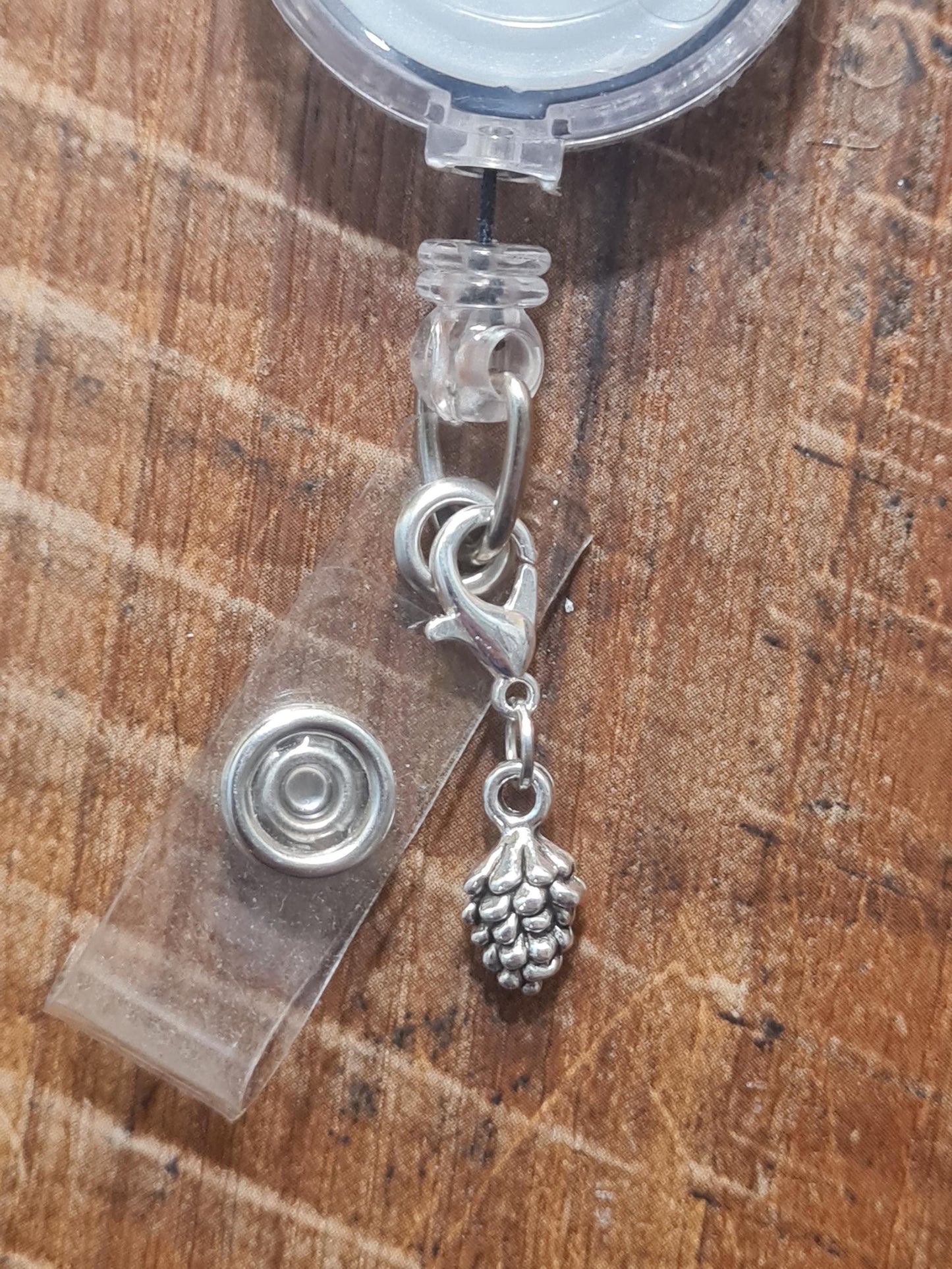 Pine Cone ID Badge Reel Charm - Rustic Woodland Lanyard Accessory for Park Rangers, Science Teachers, and Nature Lovers