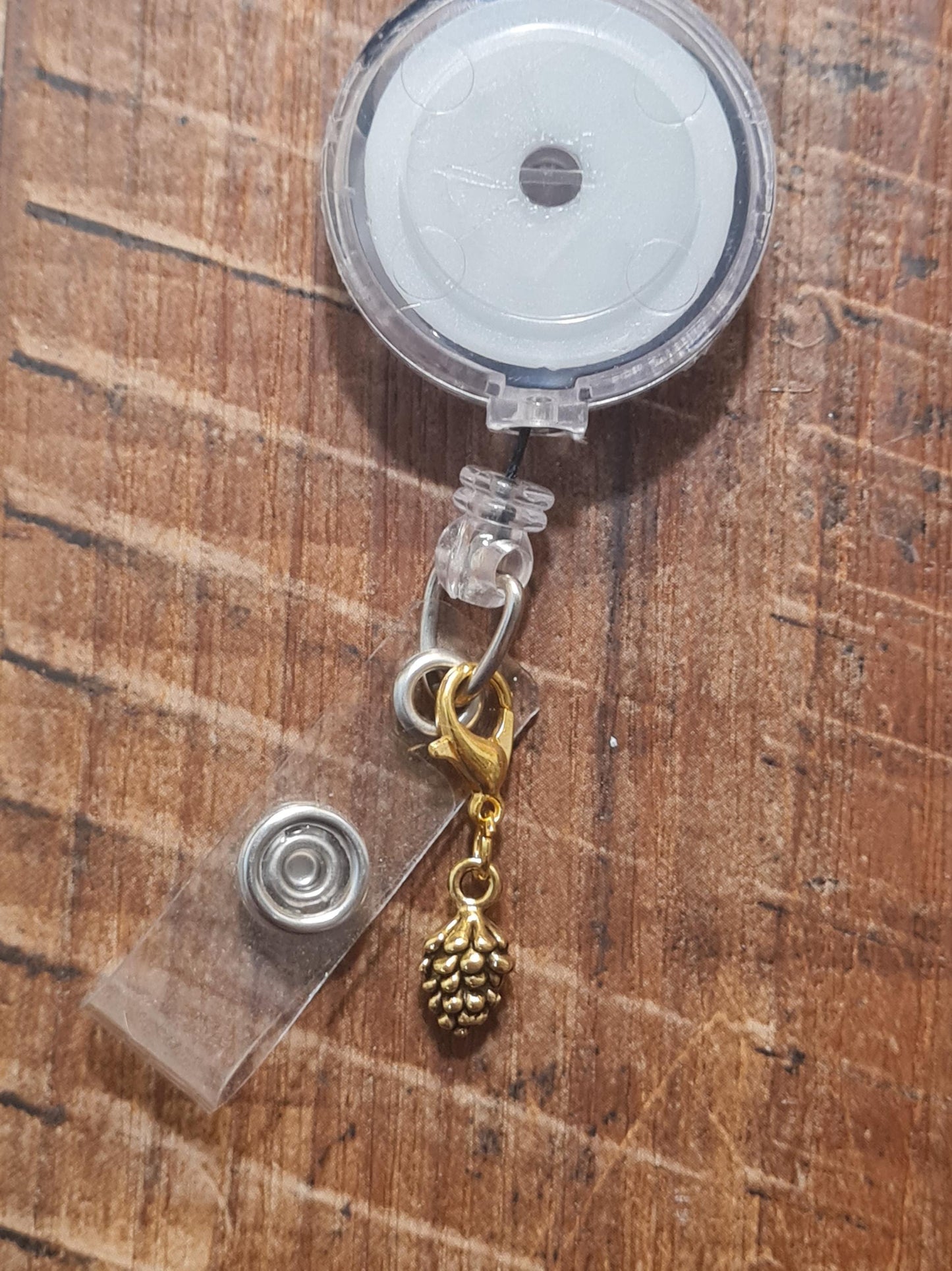 Pine Cone ID Badge Reel Charm - Rustic Woodland Lanyard Accessory for Park Rangers, Science Teachers, and Nature Lovers