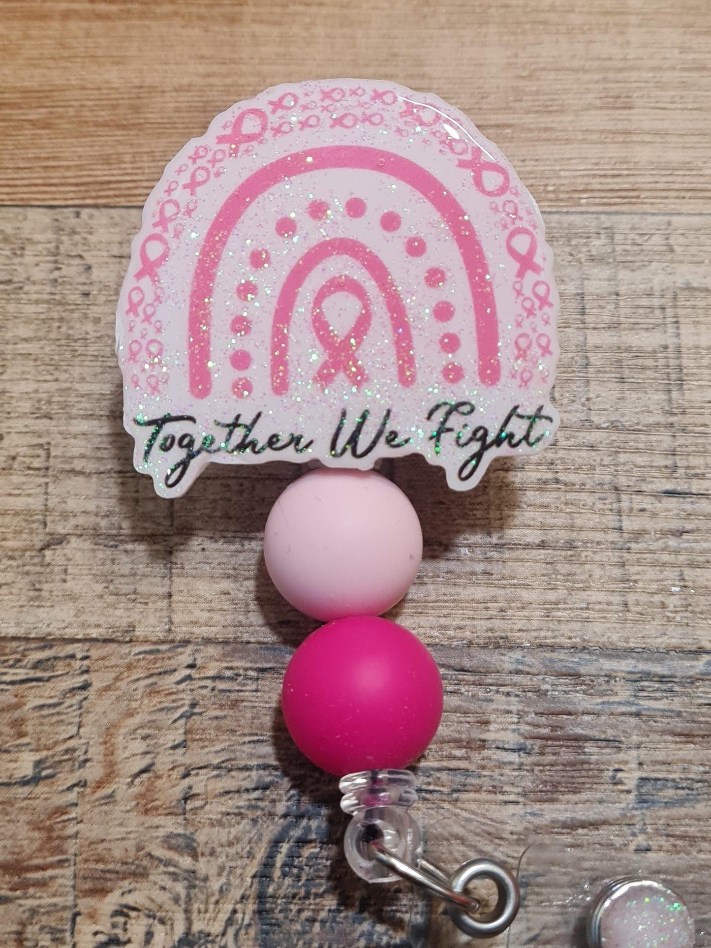 Breast Cancer Awareness Badge Reel ~ ID Badge Reel ~ Cancer Awareness Badge Reel ~ RT ~ Together We Fight ~ Work Badge ~ Medical Badge Reel