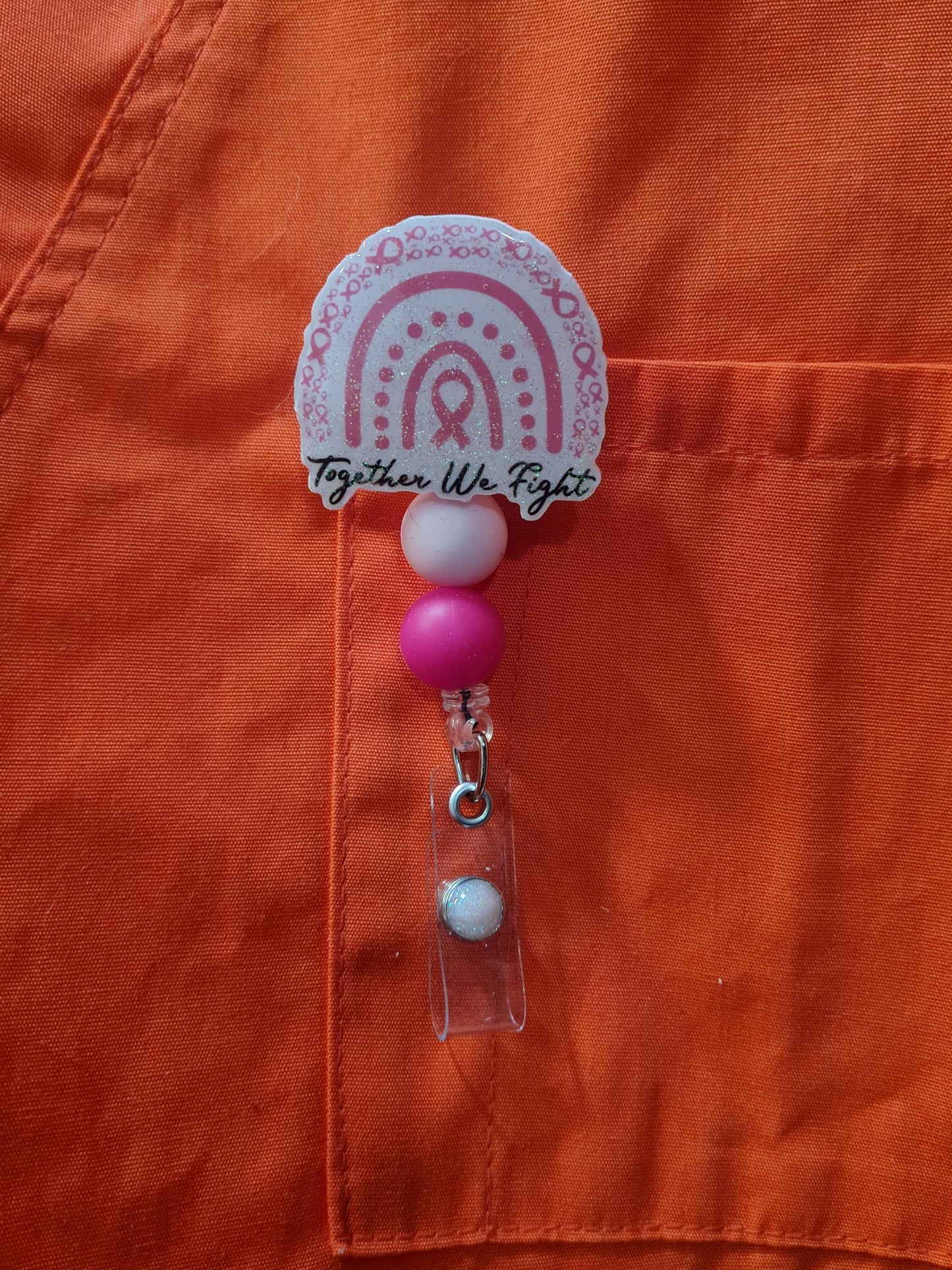 Breast Cancer Awareness Badge Reel ~ ID Badge Reel ~ Cancer Awareness Badge Reel ~ RT ~ Together We Fight ~ Work Badge ~ Medical Badge Reel