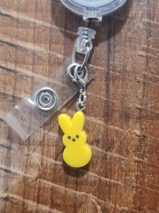 Easter Charm ~ ID Badge Reel Charm ~ Custom Made Charms ~ Badge Buddy ~ Badge Accessories ~ Marshmallow Bunny ~ Peep