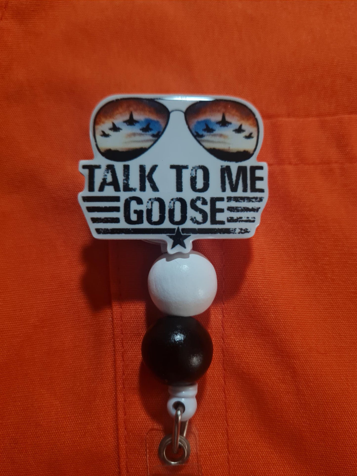 Goose Retractable ID Badge Reel - Aviation Themed Office Accessory for Flight Nurses, Pilots, and Military - Fun Wingman Gift