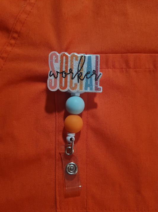 Social Worker Badge Reel ~ ID Badge Reel ~ Health Care Badge Reel ~ Work Badge~ Medical Badge Reel ~ Social Work Badge Reel
