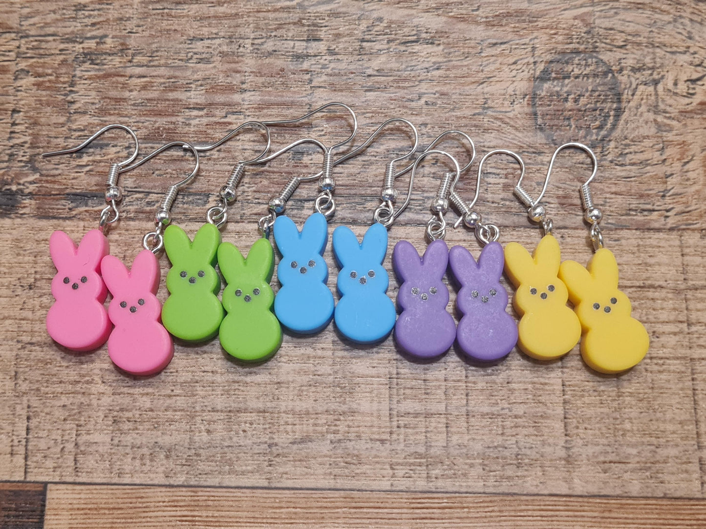 Marshmallow Bunny Earrings ~ Easter Earrings ~ Colorful Bunny Earrings ~ Easter Jewelry ~ Bunny Earrings ~ Marshmallow Bunnies