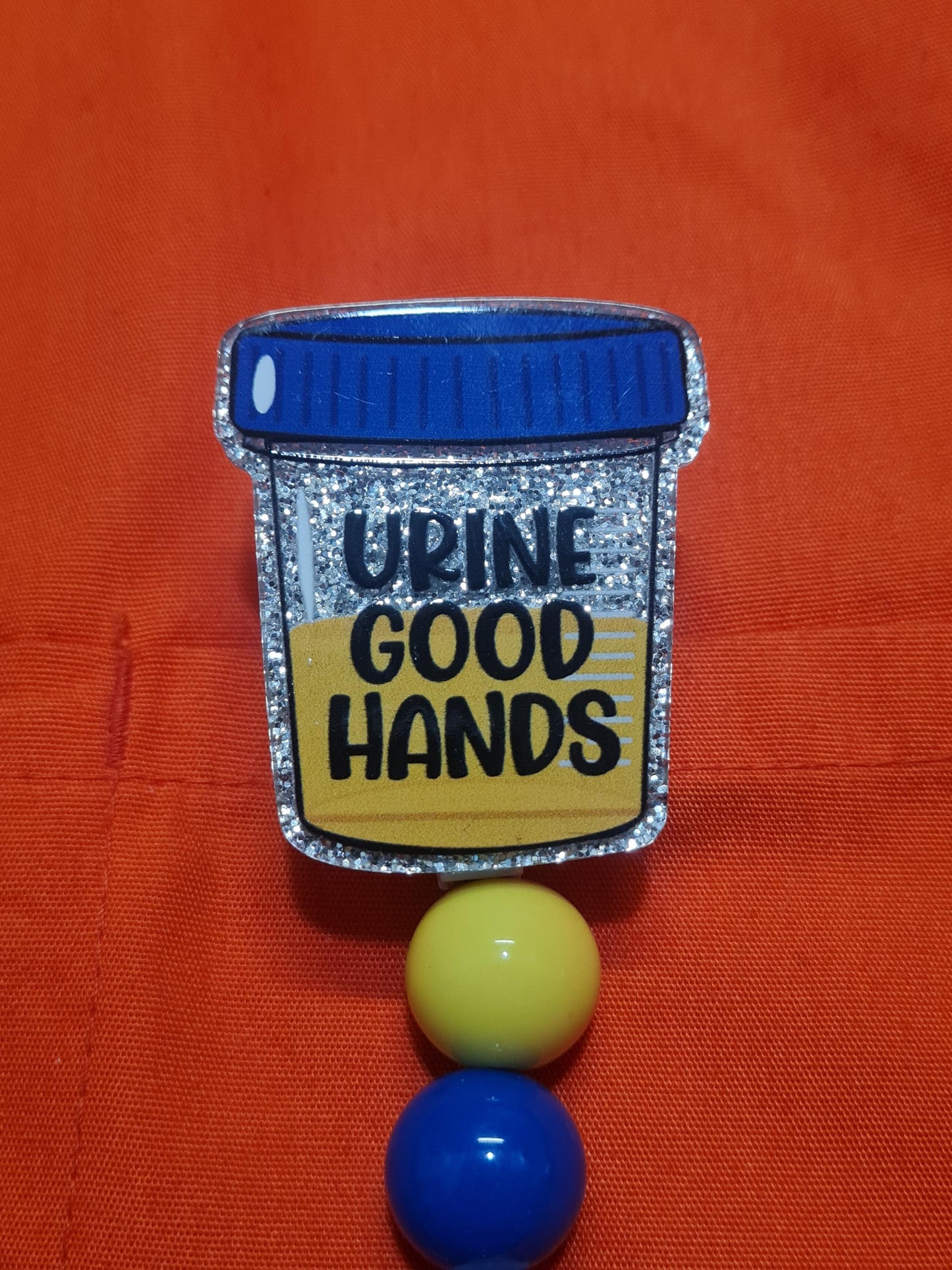 Urine Good Hands Badge Reel ~ ID Badge Reel ~Health Care Badge Reel ~ Work Badge~ Medical Badge Reel ~ RN Badge Reel ~ Nurse Badge Reel