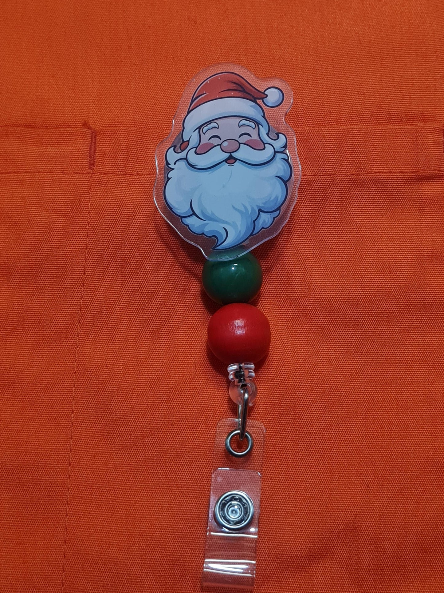Christmas Badge Reel ~  Health Care Badge Reel ~ Work Badge ~ Medical Badge Reel ~ Santa Claus Badge Reel ~ Santa Badge Reel
