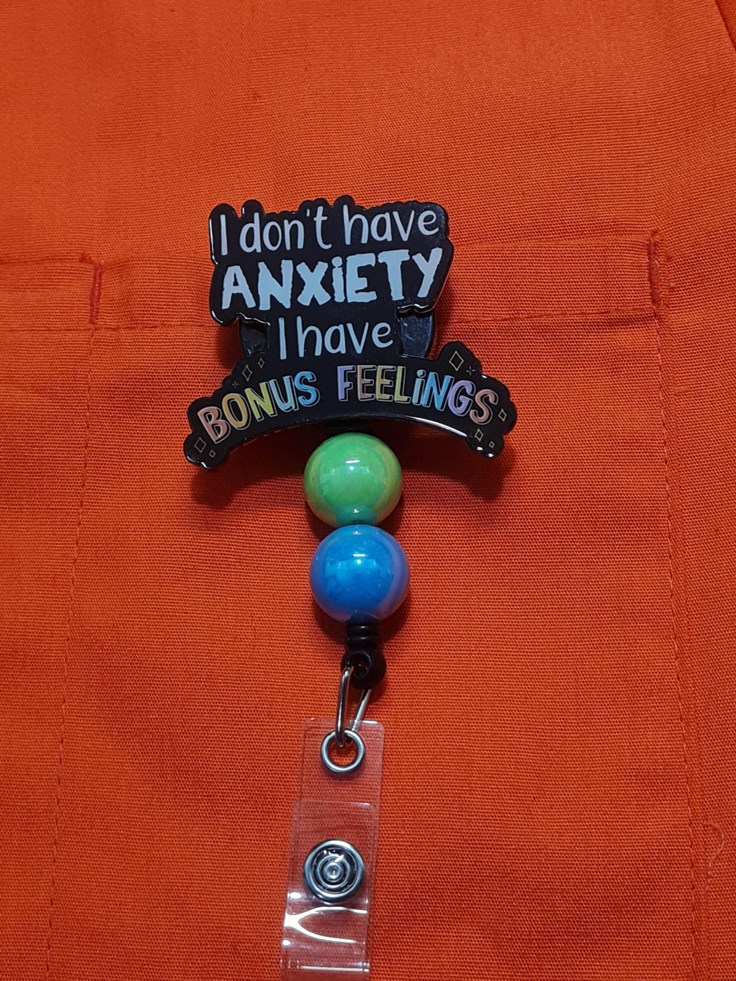 Bonus Feelings Badge Reel ~ ID Badge Reel ~ Badge Reel ~ Work Badge~ Medical Badge Reel ~ RN Badge Reel ~ Nurse Badge Reel ~ Anxiety Badge