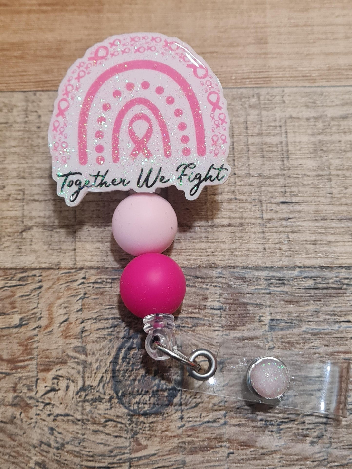 Breast Cancer Awareness Badge Reel ~ ID Badge Reel ~ Cancer Awareness Badge Reel ~ RT ~ Together We Fight ~ Work Badge ~ Medical Badge Reel
