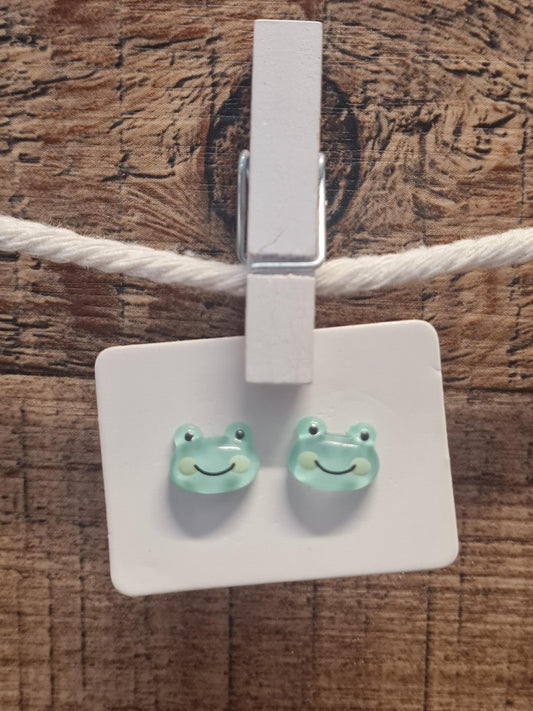 Frog Earrings ~ Easter Earrings ~ Cute Frog Earrings ~ Frog Jewelry ~ Frogs ~ Easter Basket Gift