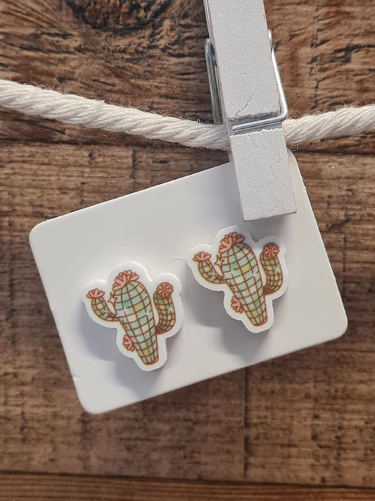 Cactus Earrings ~ Disco Ball Cactus Earrings ~ Disco Ball Earrings ~ Post Earrings ~ Cactus Post Earrings ~ Easter Basket Gift
