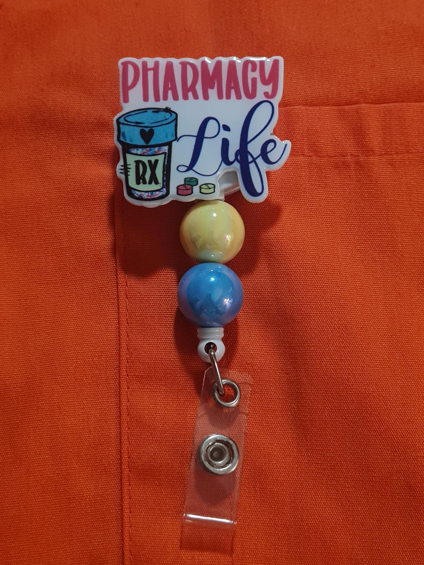 Pharmacy Badge Reel ~ ID Badge Reel ~ Health Care Badge Reel ~ Medical Badge Reel ~ Pharmacy Tech Badge Reel ~ Pharmacist ~ RX Badge Reel