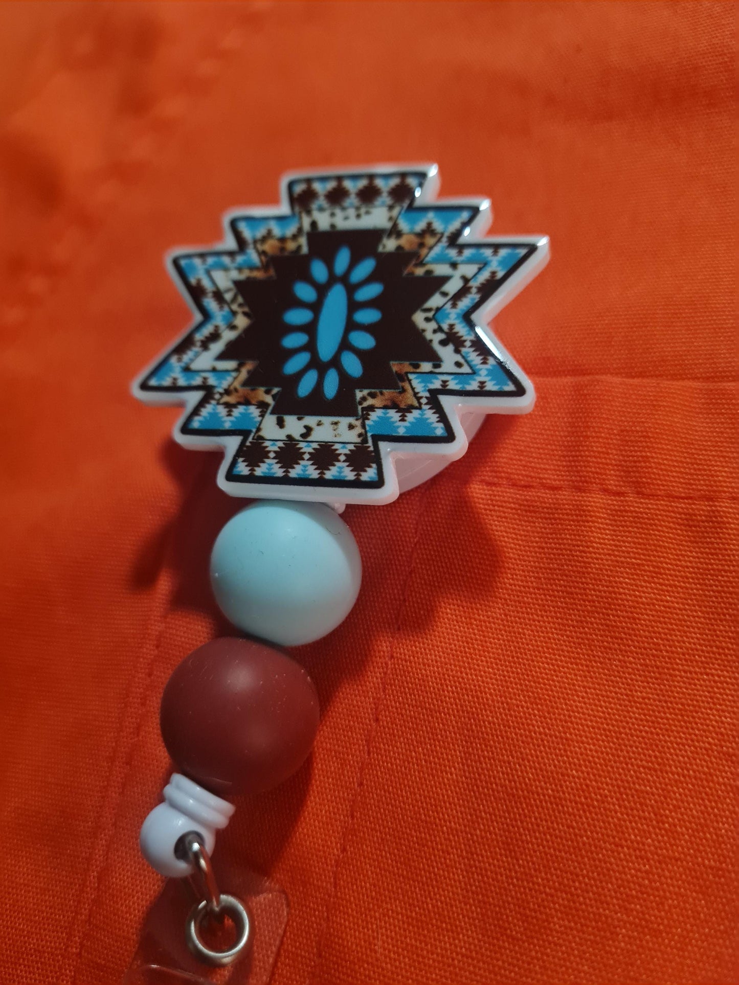 Native American Badge Reel ~  Health Care Badge Reel ~ Work Badge ~ Medical Badge Reel ~ Tribal Badge Reel ~ Turquoise Badge Reel ~ RN Reel