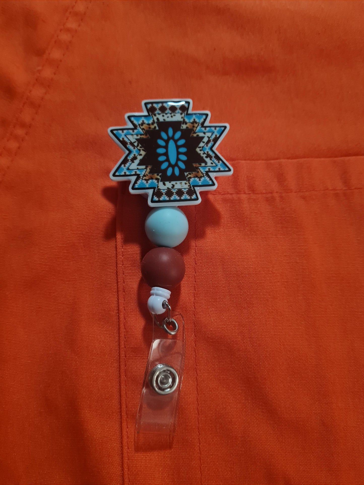 Native American Badge Reel ~  Health Care Badge Reel ~ Work Badge ~ Medical Badge Reel ~ Tribal Badge Reel ~ Turquoise Badge Reel ~ RN Reel