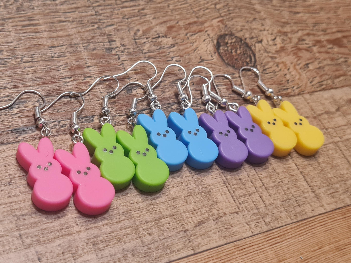 Marshmallow Bunny Earrings ~ Easter Earrings ~ Colorful Bunny Earrings ~ Easter Jewelry ~ Bunny Earrings ~ Marshmallow Bunnies