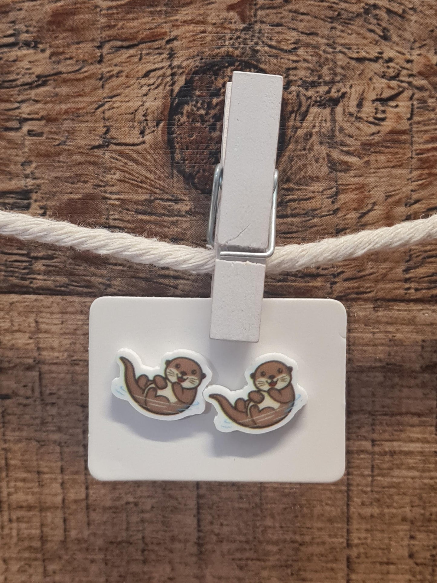 Otter Earrings ~ Sea Otter Earrings ~ Cute Otter Earrings ~ Post Earrings ~ Otter Post Earrings ~ Easter Basket Gift ~ Otter Fan Earrings ~