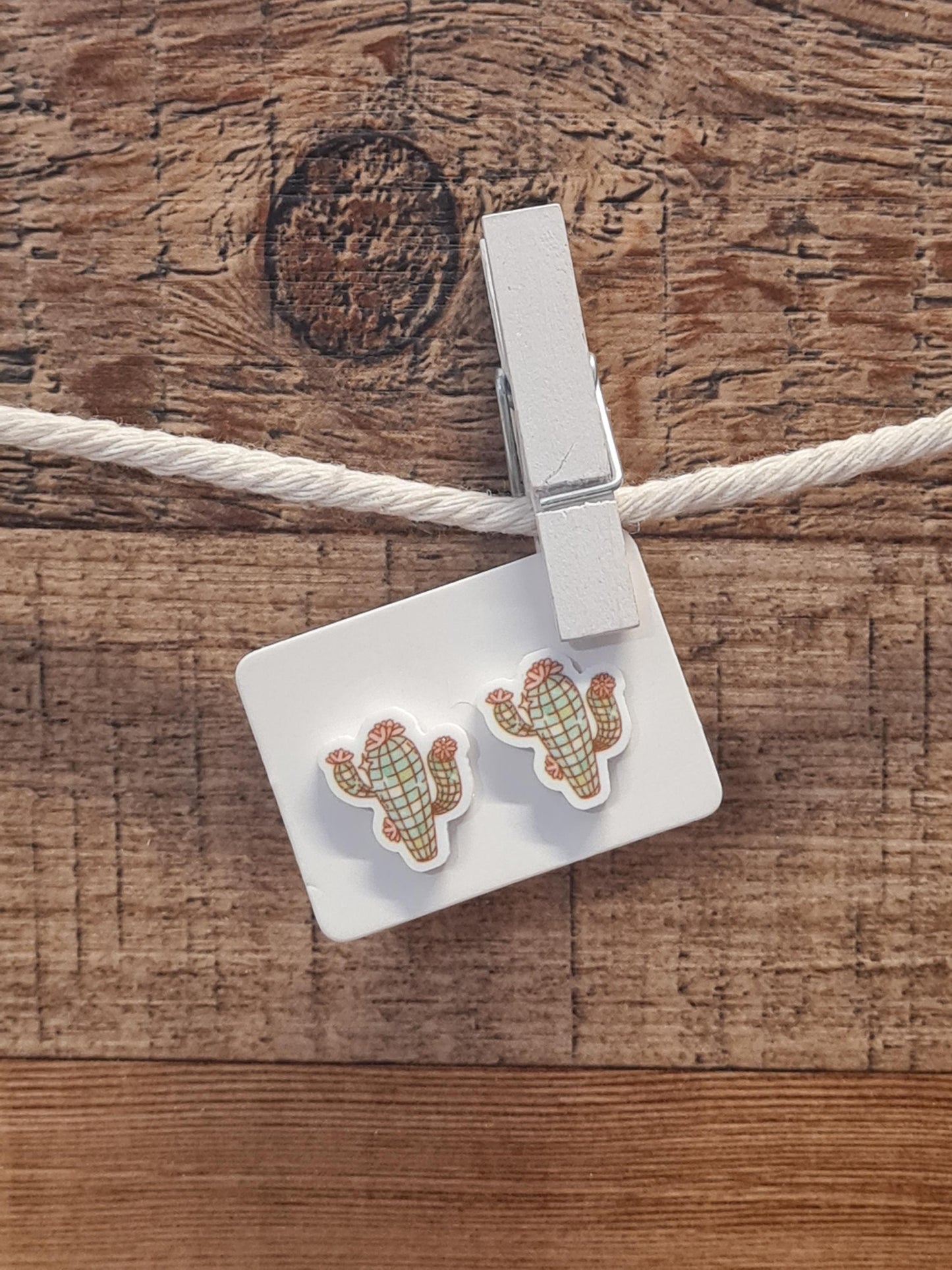 Cactus Earrings ~ Disco Ball Cactus Earrings ~ Disco Ball Earrings ~ Post Earrings ~ Cactus Post Earrings ~ Easter Basket Gift