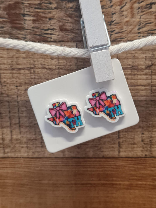 Texas Girl Earrings ~Texas Earrings ~ Lone Star State Earrings ~ Post Earrings ~ Texas Post Earrings ~ Easter Basket Gift