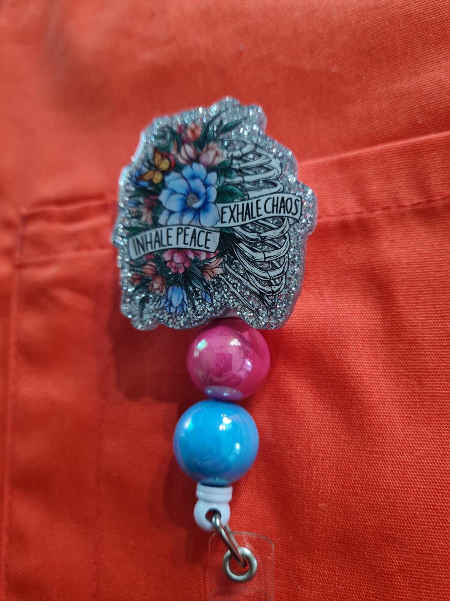 Inhale Peace Badge Reel ~ ID Badge Reel ~Health Care Badge Reel ~ Peaceful Badge Reel ~ Medical Badge Reel ~ RN Badge ~ Nurse Badge Reel