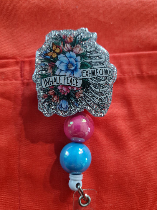 Inhale Peace Badge Reel ~ ID Badge Reel ~Health Care Badge Reel ~ Peaceful Badge Reel ~ Medical Badge Reel ~ RN Badge ~ Nurse Badge Reel