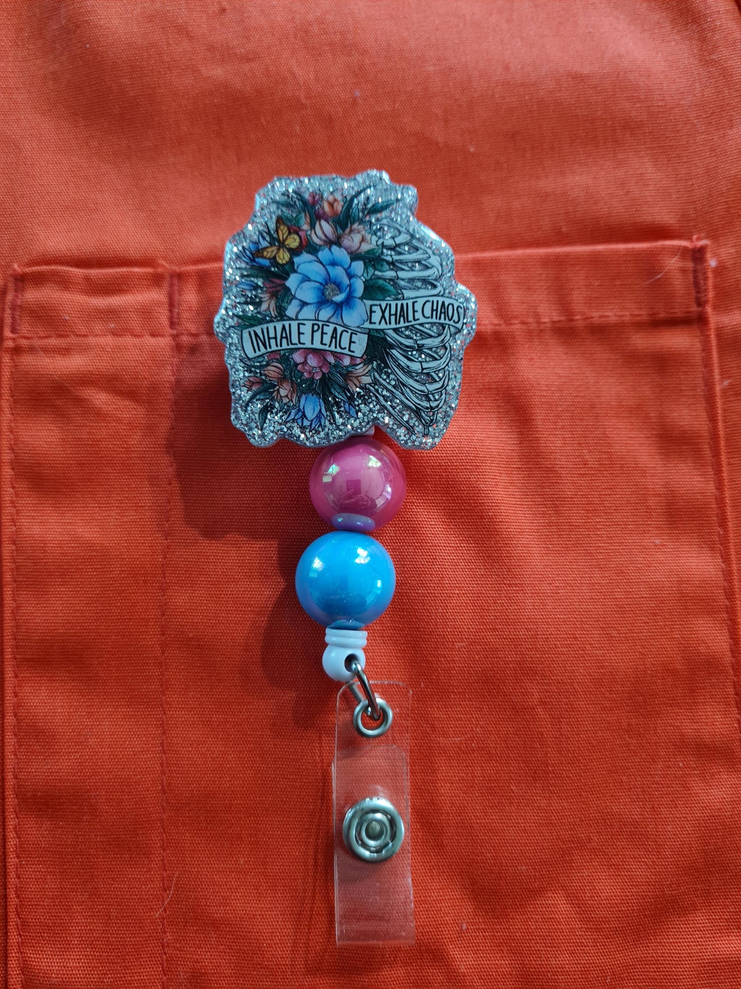 Inhale Peace Badge Reel ~ ID Badge Reel ~Health Care Badge Reel ~ Peaceful Badge Reel ~ Medical Badge Reel ~ RN Badge ~ Nurse Badge Reel