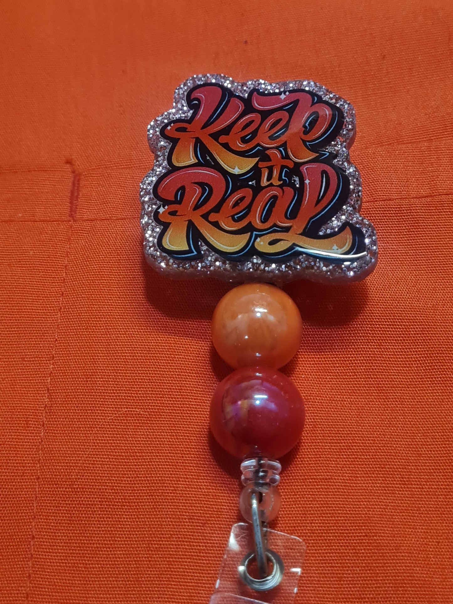 "Keep It Real" Retractable ID Badge Reel - Sassy & Motivational Office Accessory for Nurses, Teachers, and Corporate Staff - Unique Work Flair