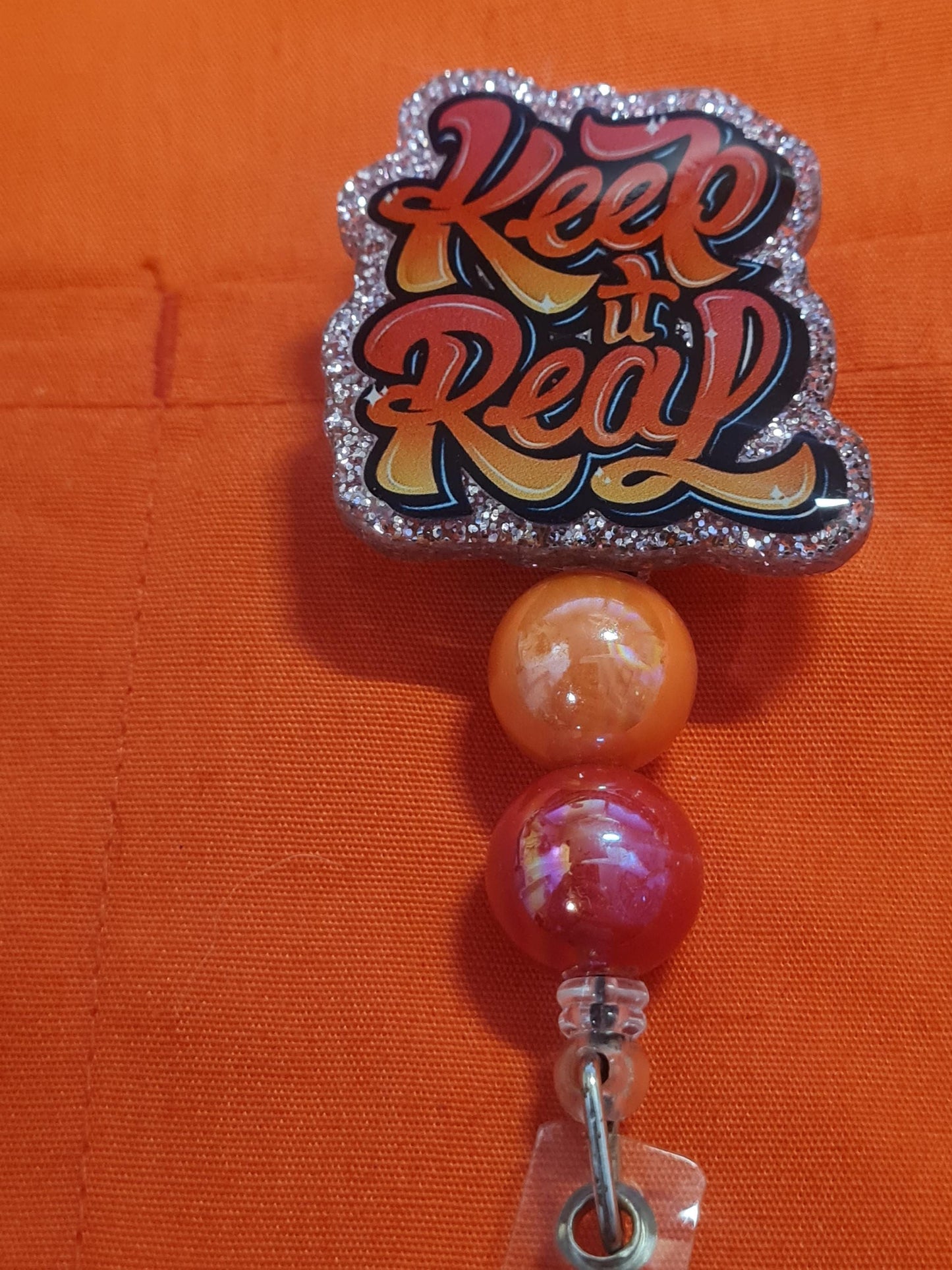 "Keep It Real" Retractable ID Badge Reel - Sassy & Motivational Office Accessory for Nurses, Teachers, and Corporate Staff - Unique Work Flair