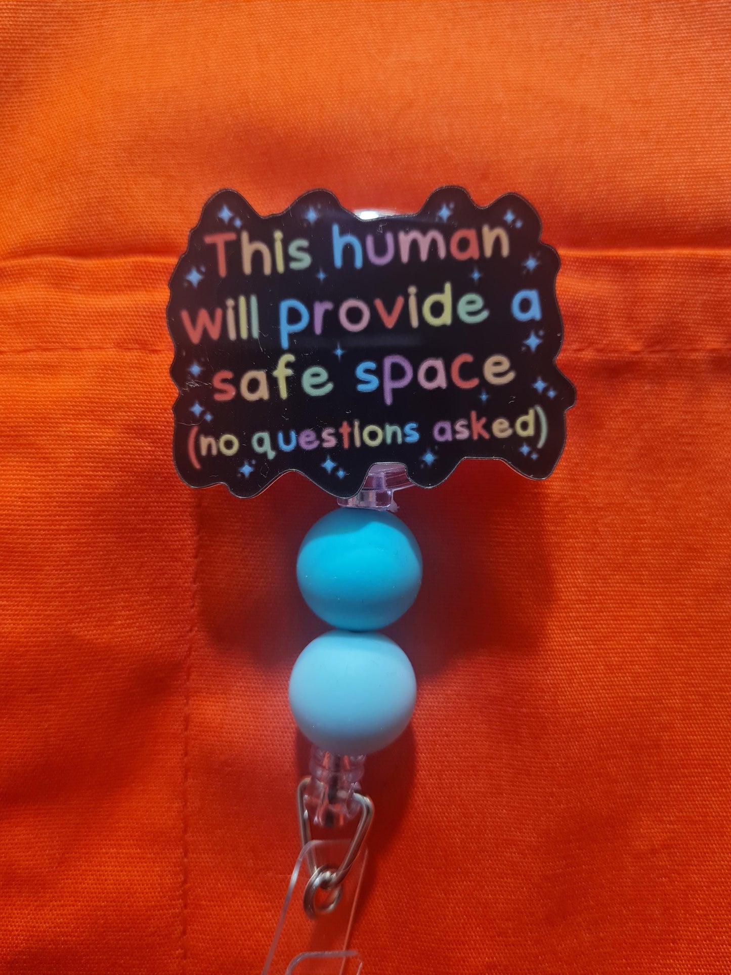 This Human Will Provide A Safe Space Badge Reel ~ ID Badge Reel ~ LGBTQ Badge Reel ~ Safe Space Reel ~ Work Badge ~ Medical Badge Reel