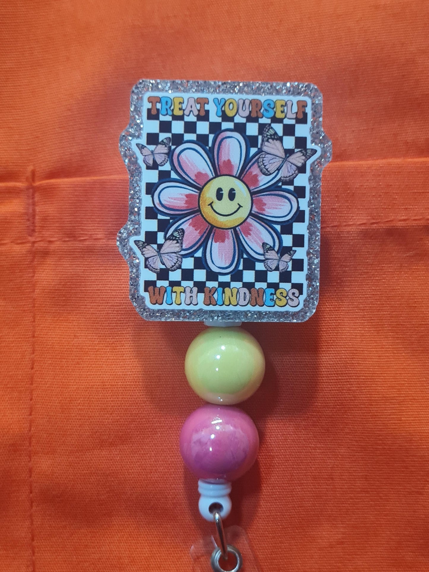 Treat Yourself With Kindness Badge Reel ~ ID Badge Reel ~Health Care Badge Reel ~ Medical Badge Reel ~ RN Badge~ Nurse Badge Reel ~ Kindness