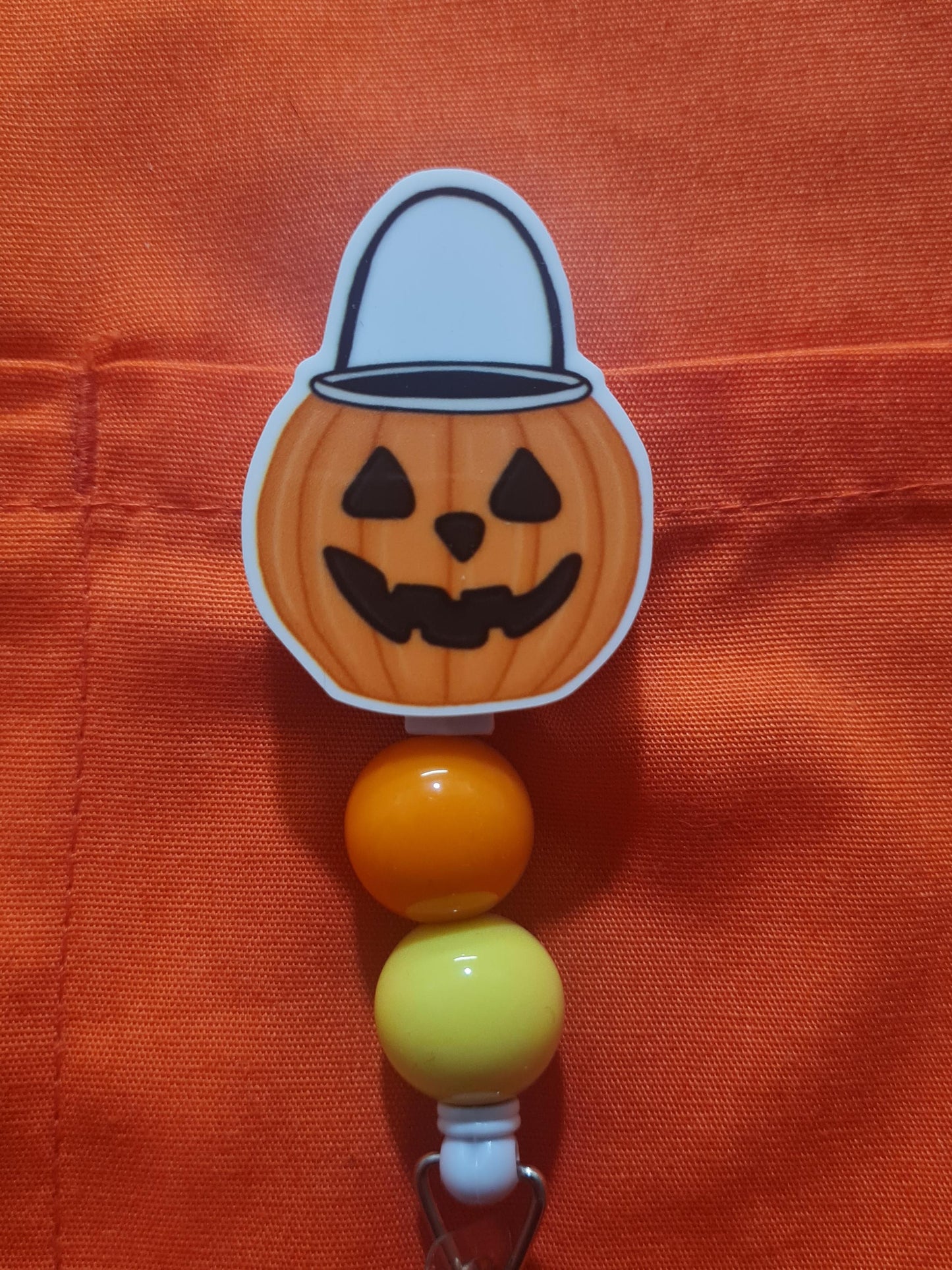Halloween Badge Reel ~ Health Care Badge Reel ~  Medical Badge Reel ~ RN Badge Reel ~ Nurse Badge Reel ~ Pumpkin Badge Reel ~ Pumpkin Bucket