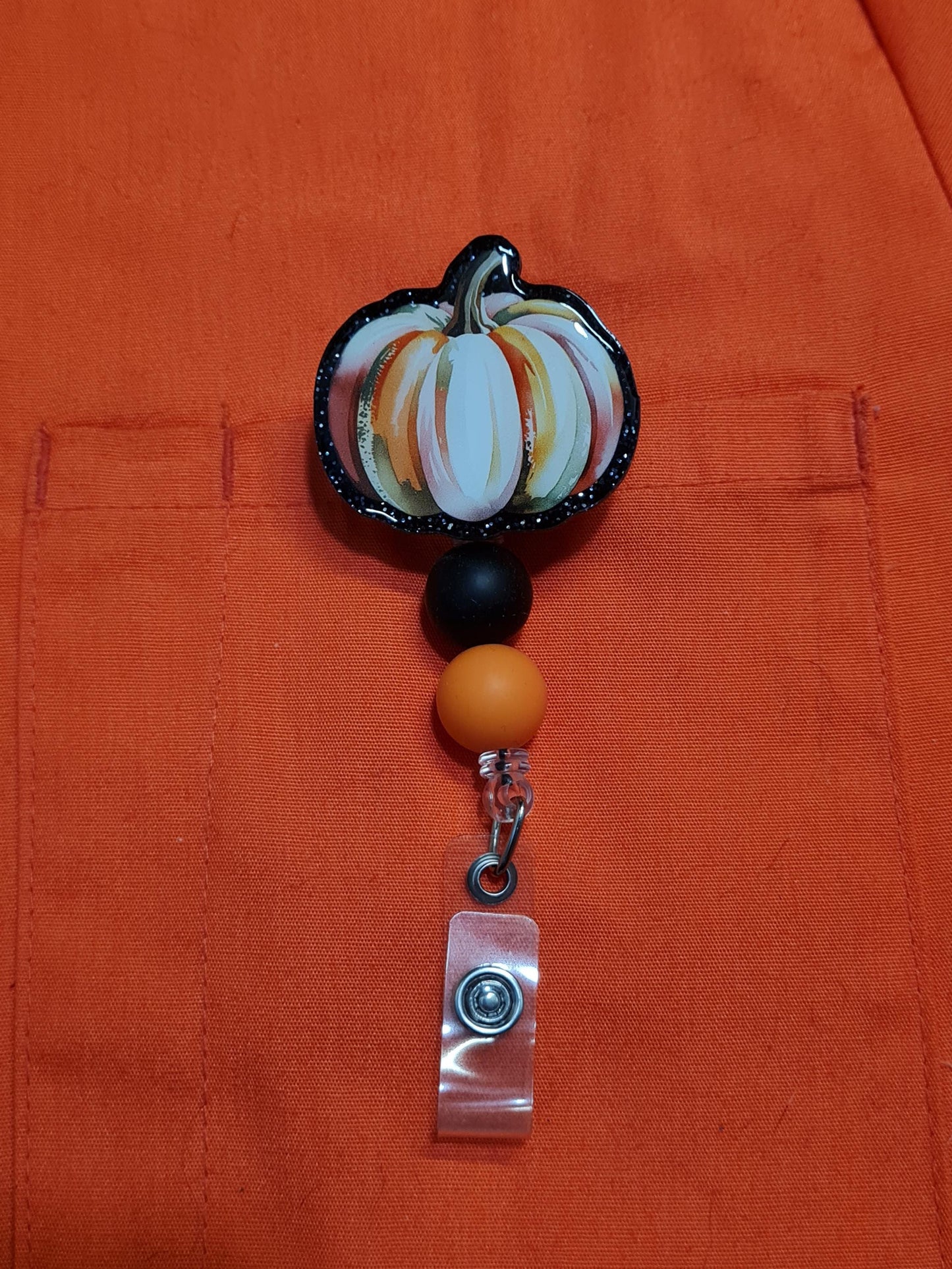 Harvest Pumpkin Badge Reel ~ Health Care Badge Reel ~  Medical Badge Reel ~ RN Badge Reel ~ Nurse Badge Reel ~ Fall Pumpkin Badge Reel