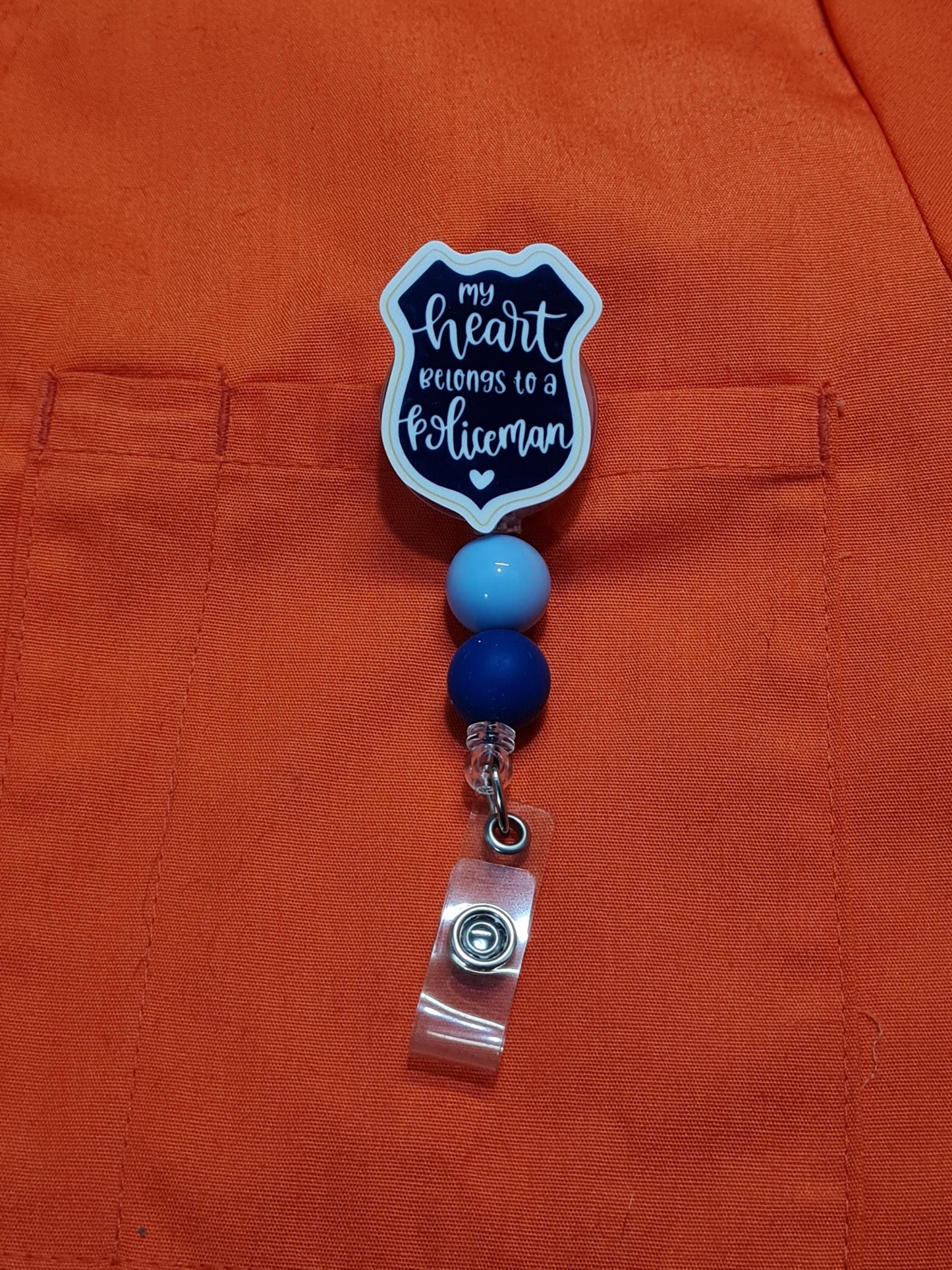 My Heart Belongs to a Policeman Badge Reel ~  Health Care Badge Reel ~ Medical Badge Reel ~ Blue Lives Matter Badge Reel ~ RN Reel ~ Police