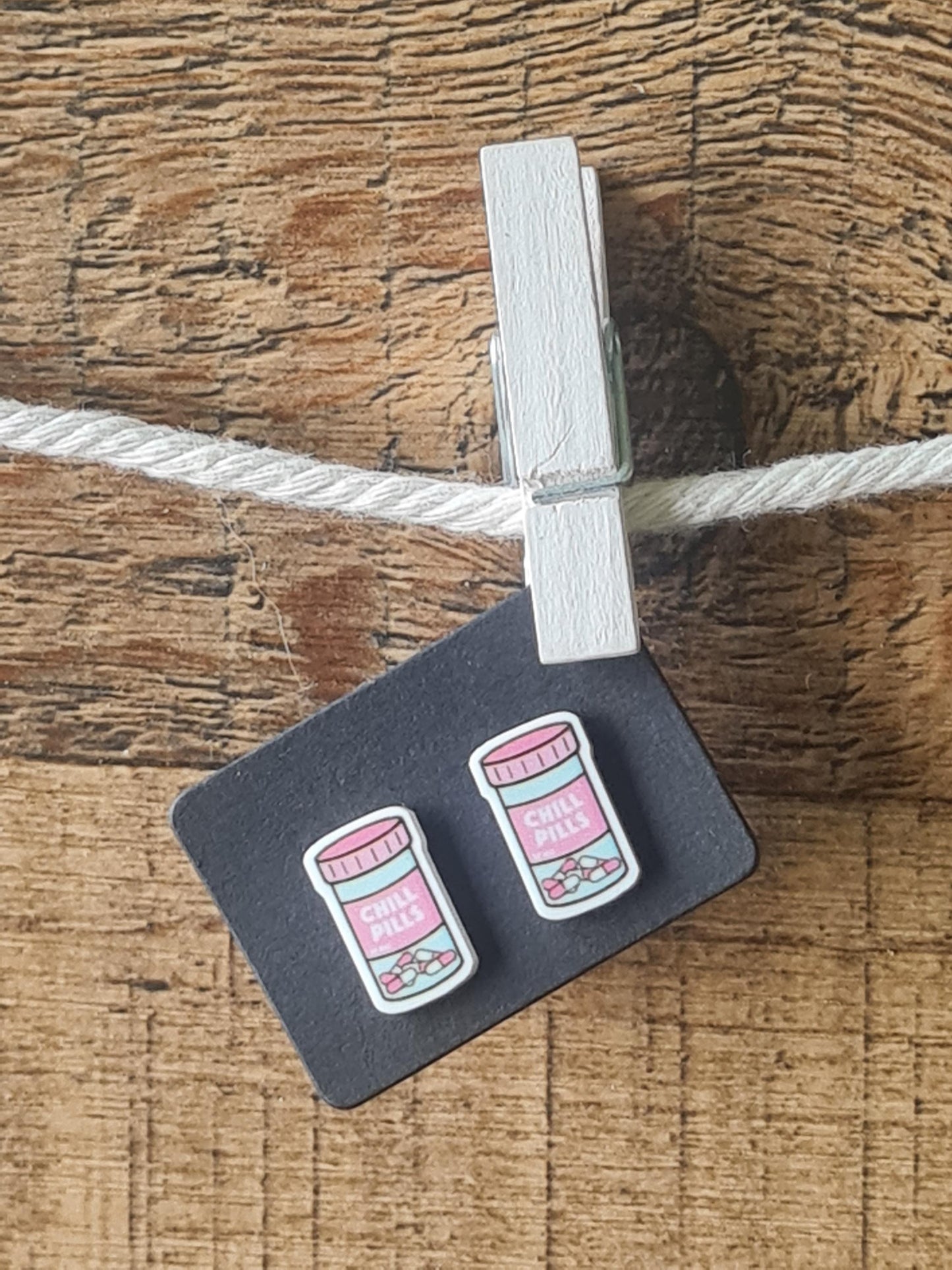 Chill Pill Earrings ~ Pharmacy Earrings ~ Healthcare Earrings ~ Post Earrings ~  Nurse Earrings ~ Medical Field Earrings ~ Fun Earrings