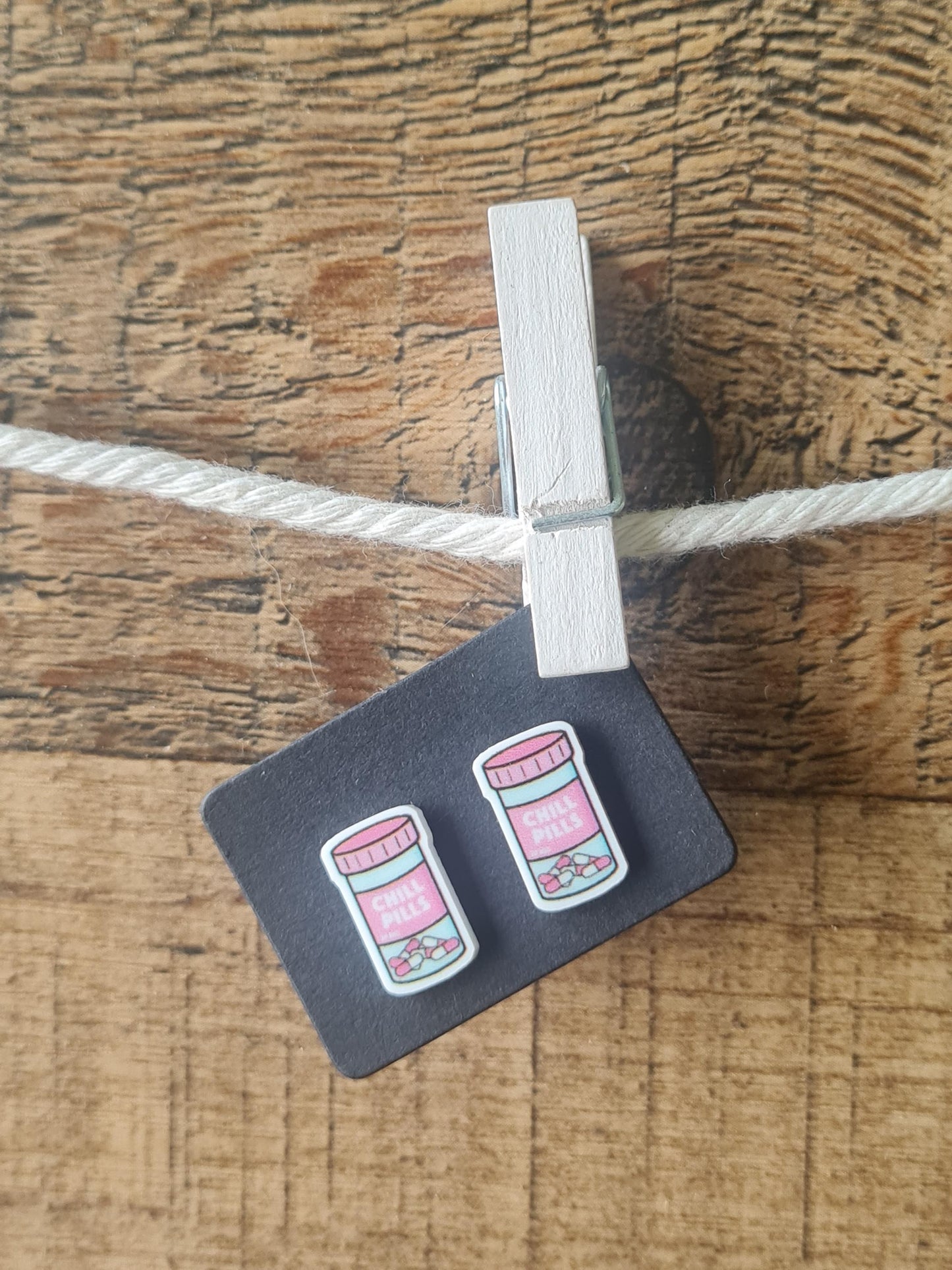 Chill Pill Earrings ~ Pharmacy Earrings ~ Healthcare Earrings ~ Post Earrings ~  Nurse Earrings ~ Medical Field Earrings ~ Fun Earrings