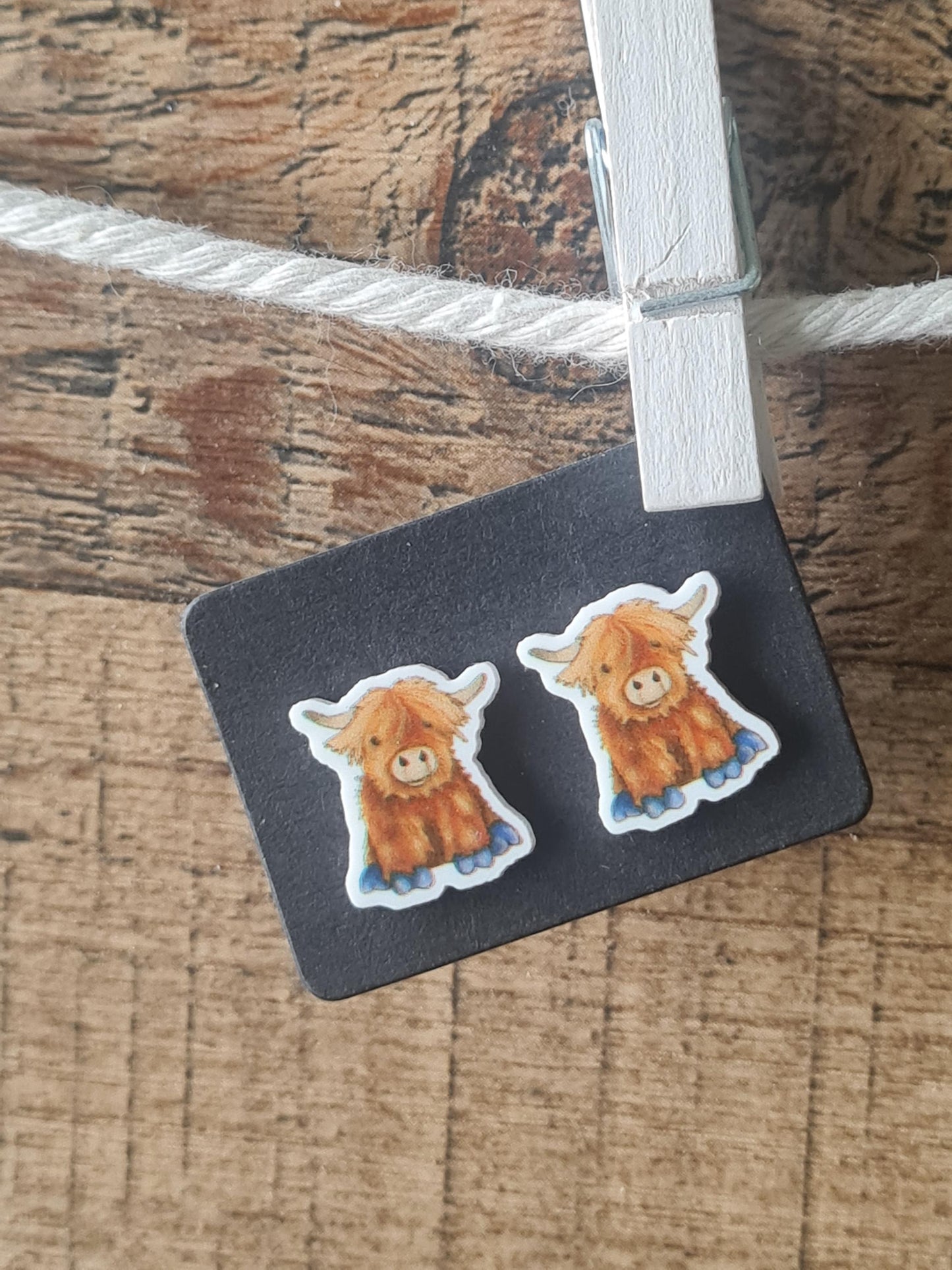 Highland Cow Earrings ~ Highland Cows Earrings ~ Post Earrings ~ Cow Earrings ~ Farm Animal Earrings ~ Hairy Cow Earrings ~ Farm Life