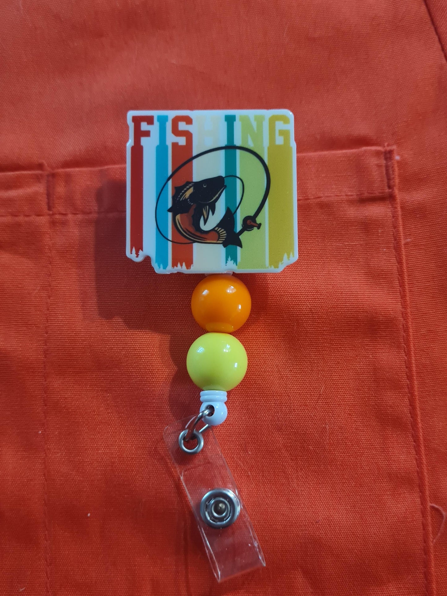 Fishing Badge Reel ~  Badge Reel ~ Health Care Badge Reel ~  Nurse Badge Reel ~ RN Badge Reel ~ Fisherman Badge Reel ~ Bass Fishing Badge