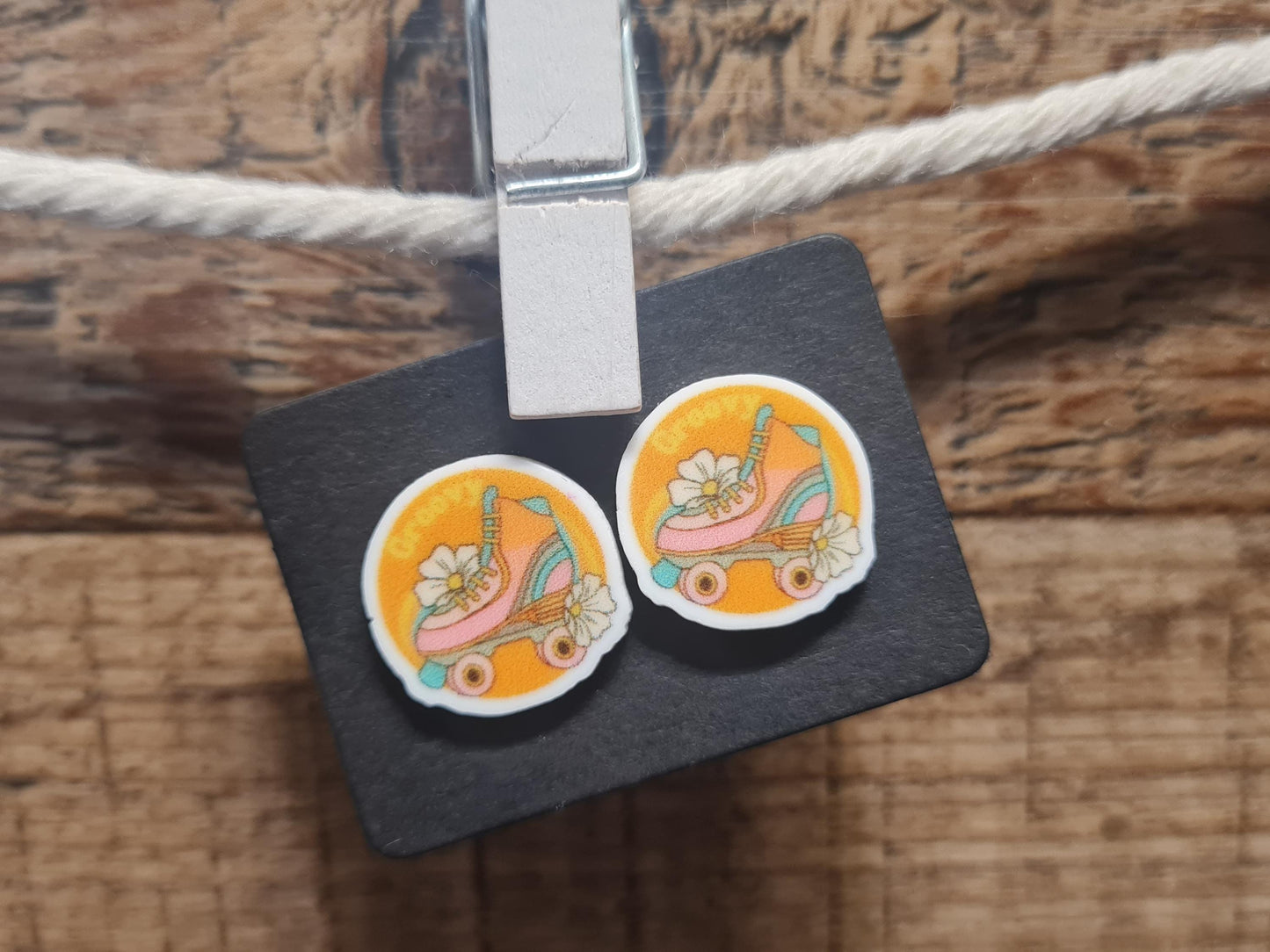 Roller Skating Earrings ~ Funky Earrings ~ Post Earrings ~ Groovy Earrings ~ Fun Earrings ~ Groovy Roller Skates Earrings