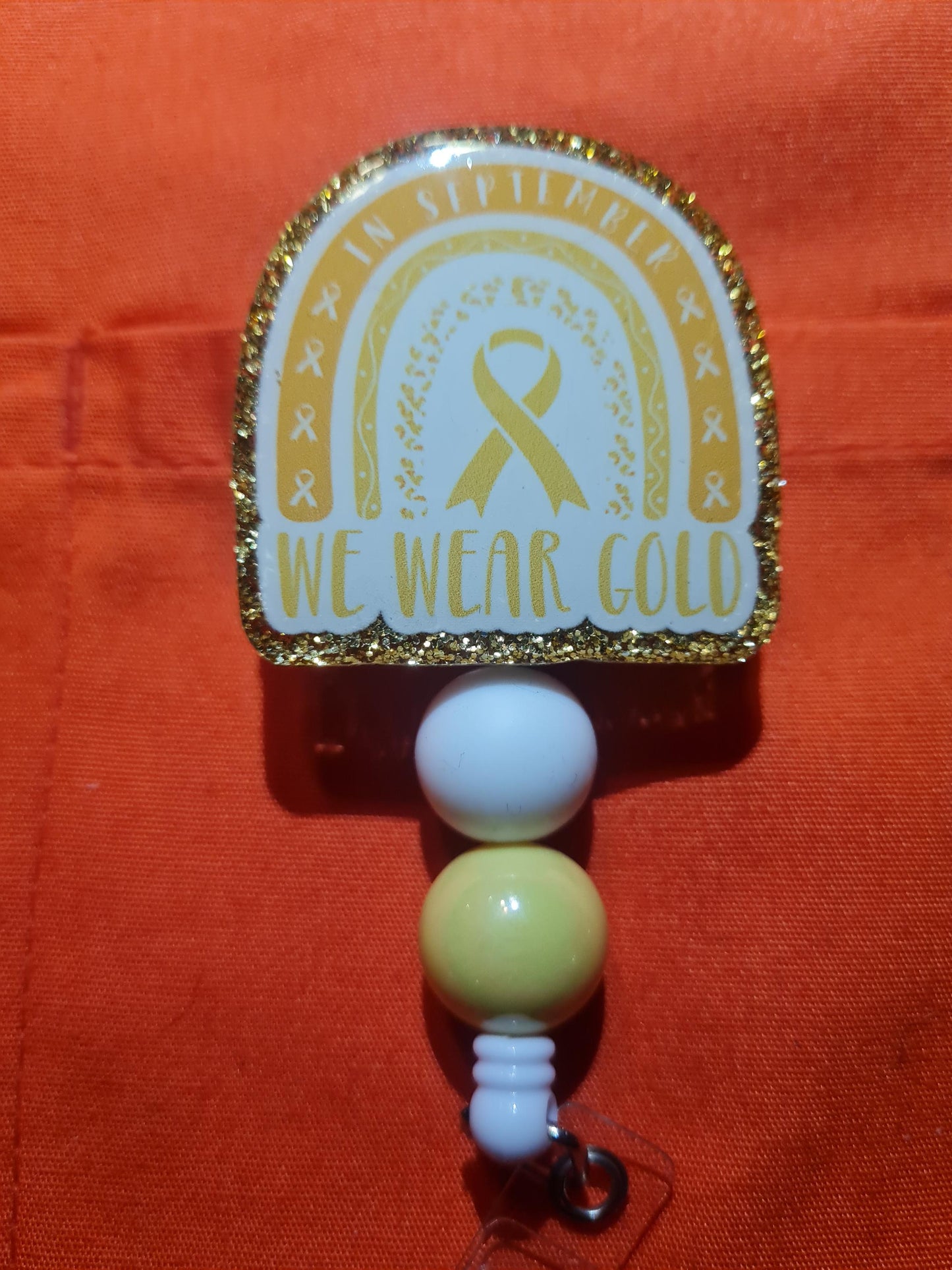 Childhood Cancer Awareness Badge Reel ~ ID Badge Reel ~ Health Care Badge Reel ~ Medical Badge Reel ~ In September We Wear Gold ~ Cancer