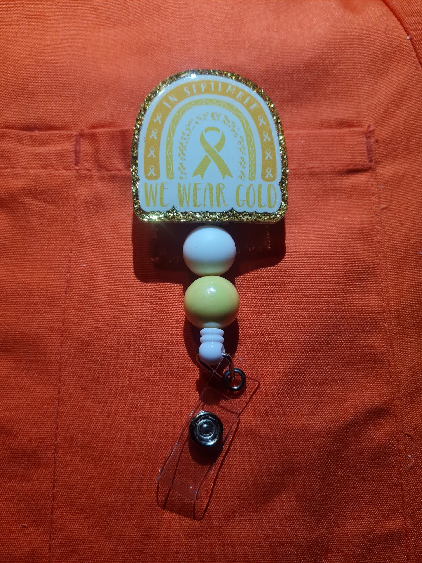 Childhood Cancer Awareness Badge Reel ~ ID Badge Reel ~ Health Care Badge Reel ~ Medical Badge Reel ~ In September We Wear Gold ~ Cancer