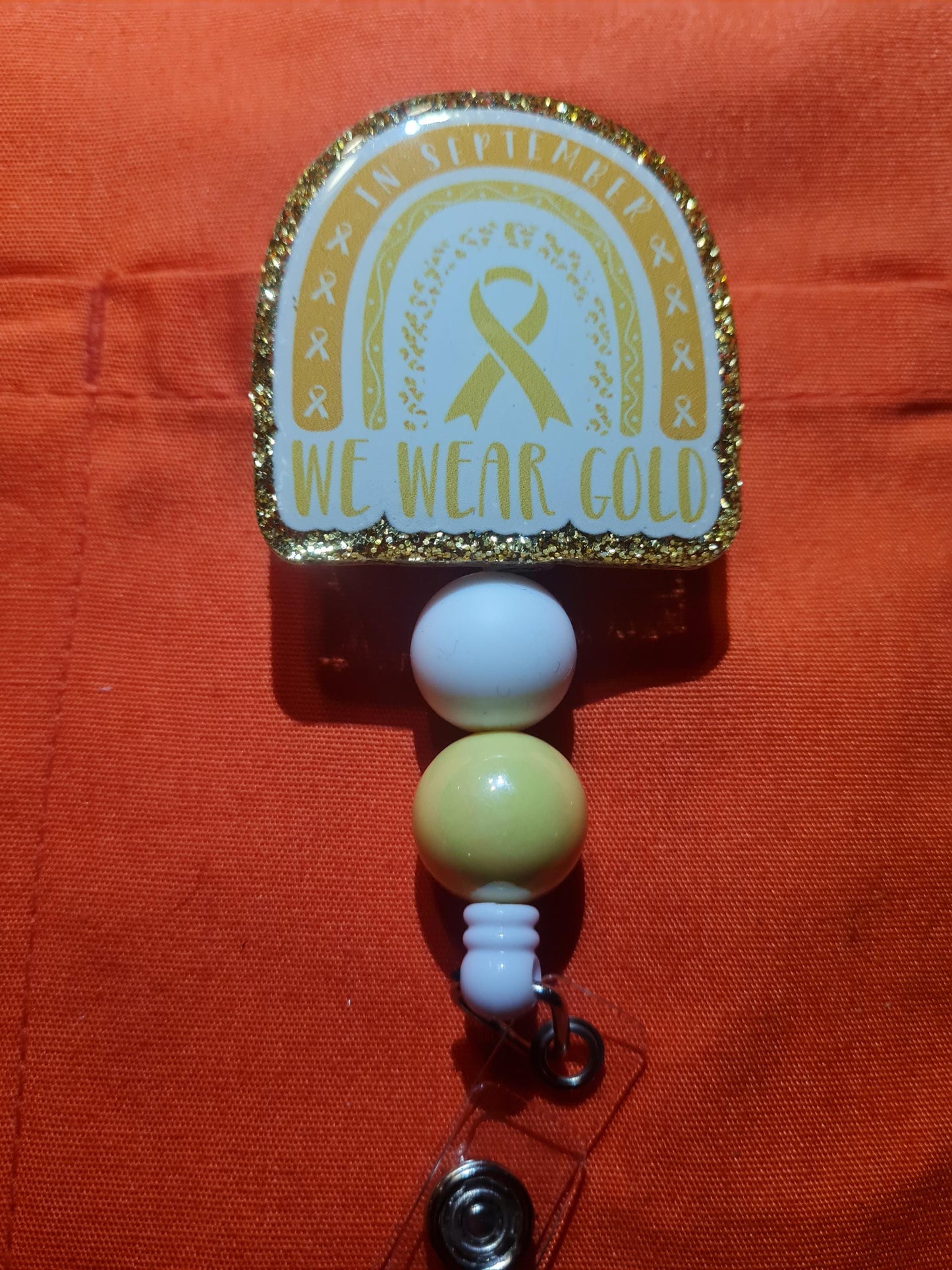 Childhood Cancer Awareness Badge Reel ~ ID Badge Reel ~ Health Care Badge Reel ~ Medical Badge Reel ~ In September We Wear Gold ~ Cancer
